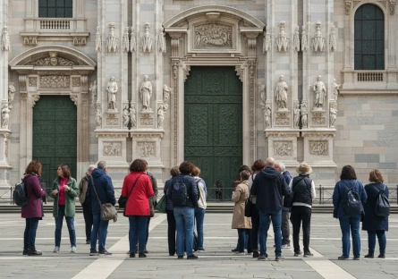 Persone che visitano la città