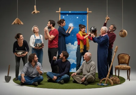 Persone che presentano lo spettacolo